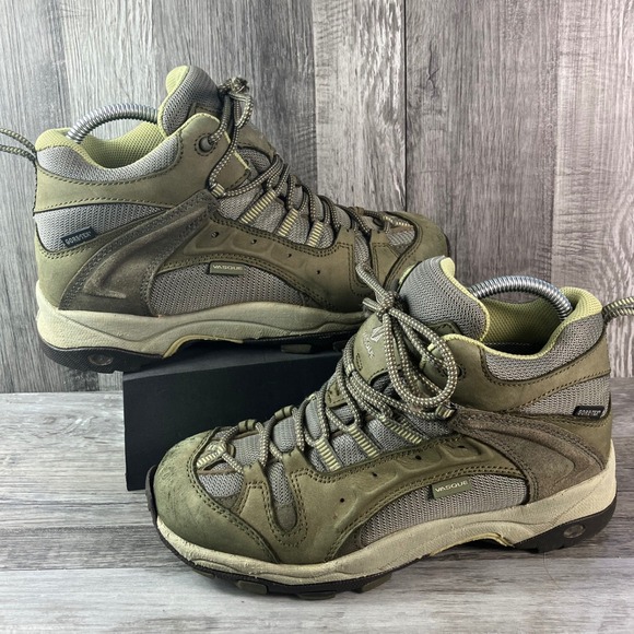 Vasque Shoes - Vasque 7391 M Womens 8.5 M Gore-Tex Hiking Boots Olive Green Leather Waterproof